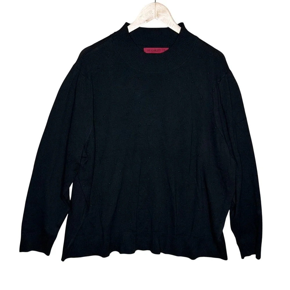 NWT Love Scarlett Cowl Neck Pullover Sweater size 3X Black